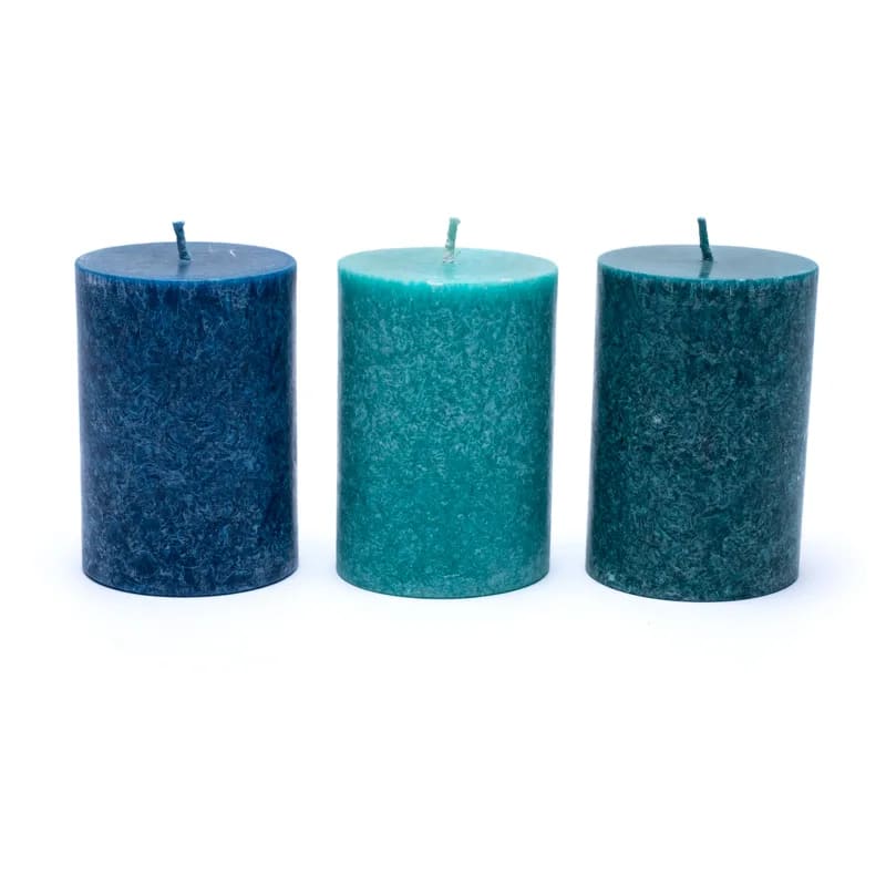 Sustainable stearin candles x 3 OCEAN wholesale