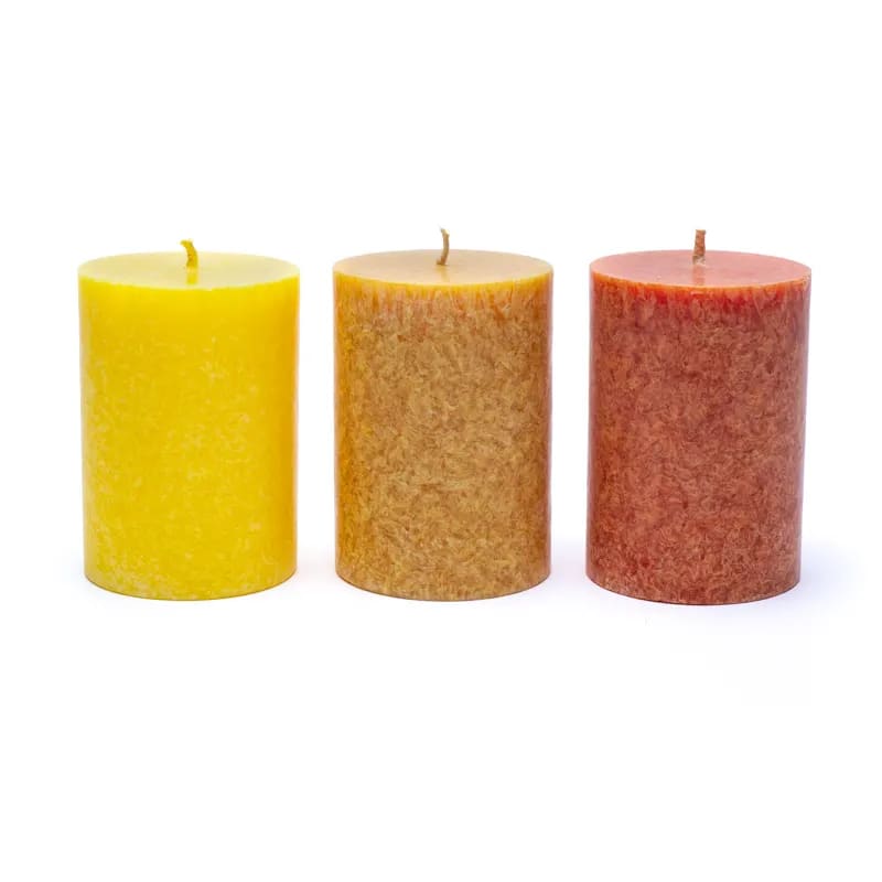 Sustainable stearin candles x 3 SUNSET
