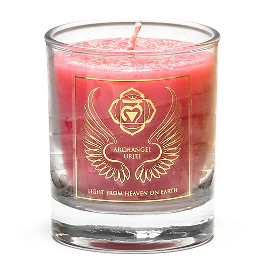 Vela votiva perfumada arcángel Uriel 1er chakra