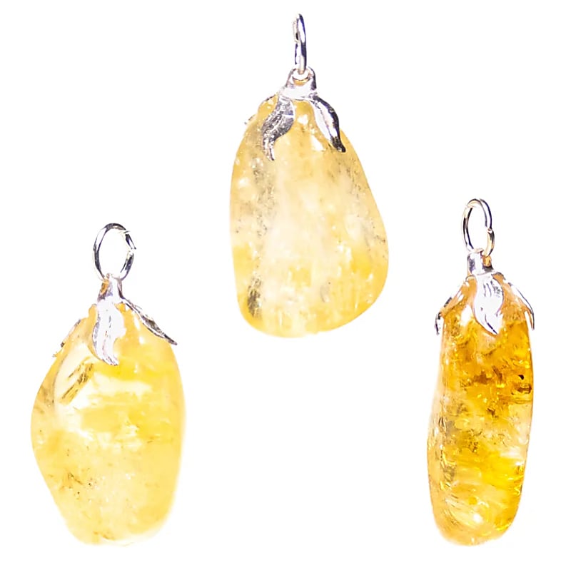 Pendentif pierre gemme Citrine (quartz fumé)