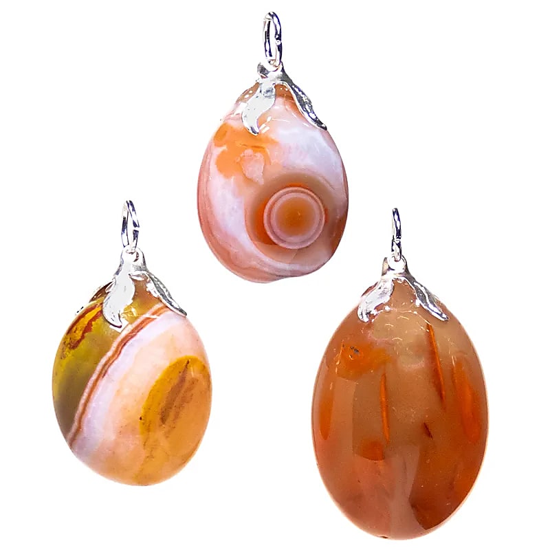 Pendentif pierre gemme Agate rouge