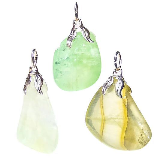 Groene calciet edelsteenhanger