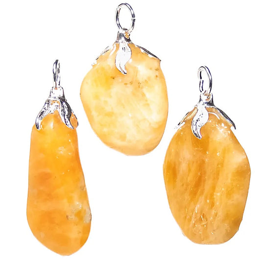 Oranje calciet edelsteenhanger