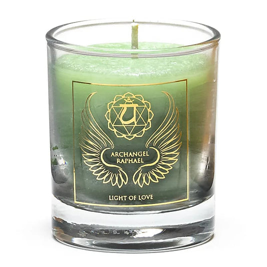 Scented votive candle archangel Raphael chakra 4