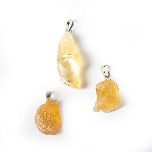 Pendentif citrine (quartz fumé) brute