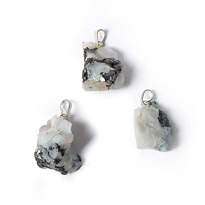 Pendentif pierre de lune blanche brute