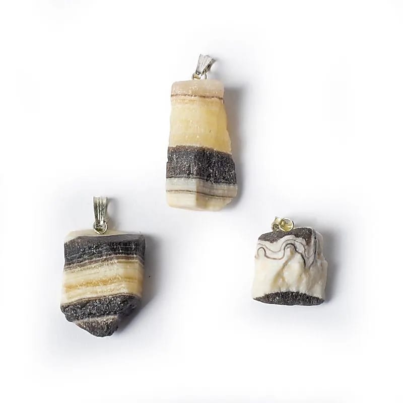 Zebra onyx rough gemstone pendant