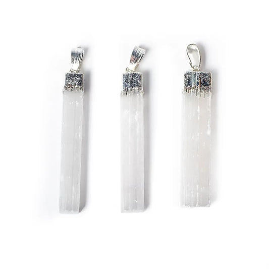 Ciondolo in Selenite bianca grezza