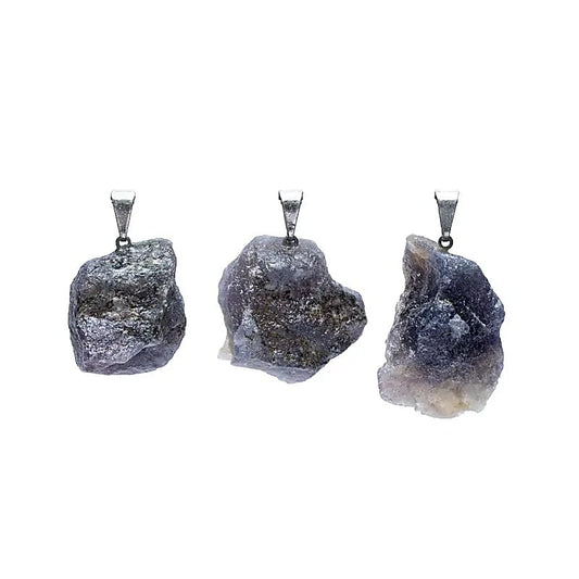 Ciondolo in Iolite (Zaffiro d'acqua) grezza