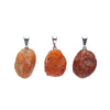 Fire agate rough gemstone pendant