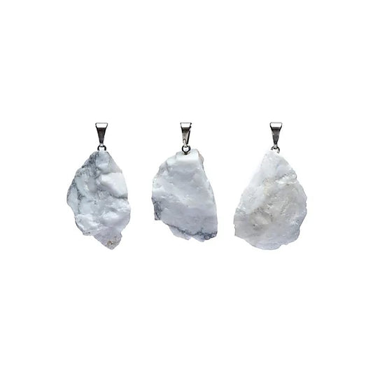 Ciondolo di Howlite bianca grezza