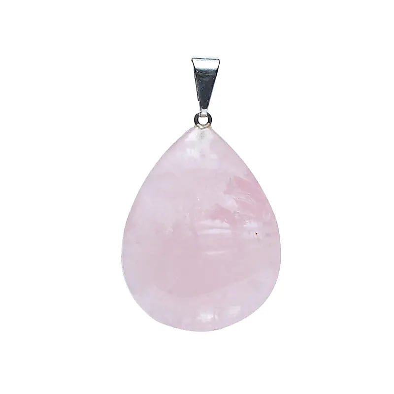 Colgante de cuarzo rosa en forma de gota