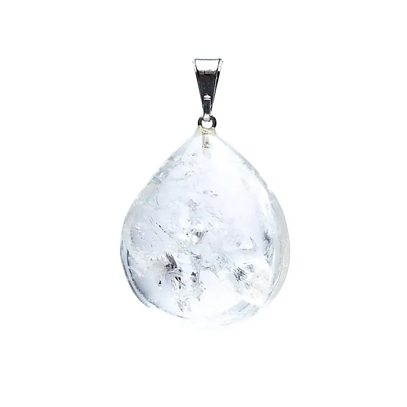 Rock crystal gemstone pendant drop shaped