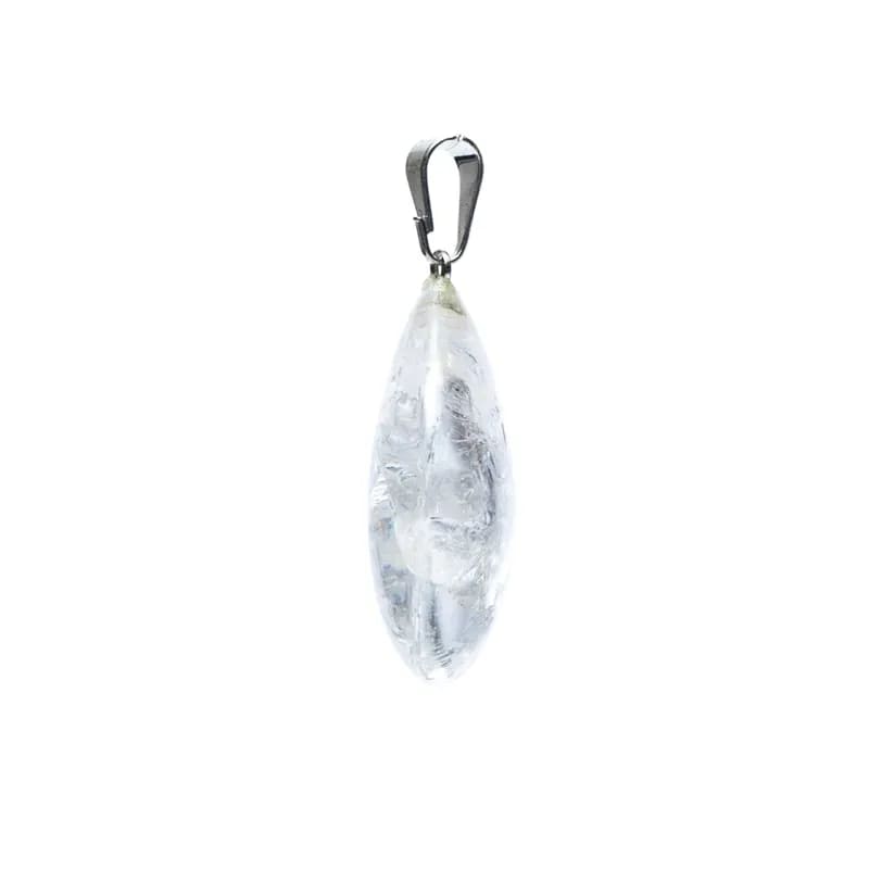 Rock crystal gemstone pendant drop shaped