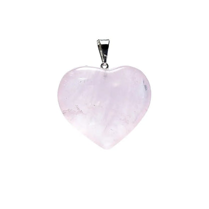 Colgante de cuarzo rosa en forma de corazón thumb