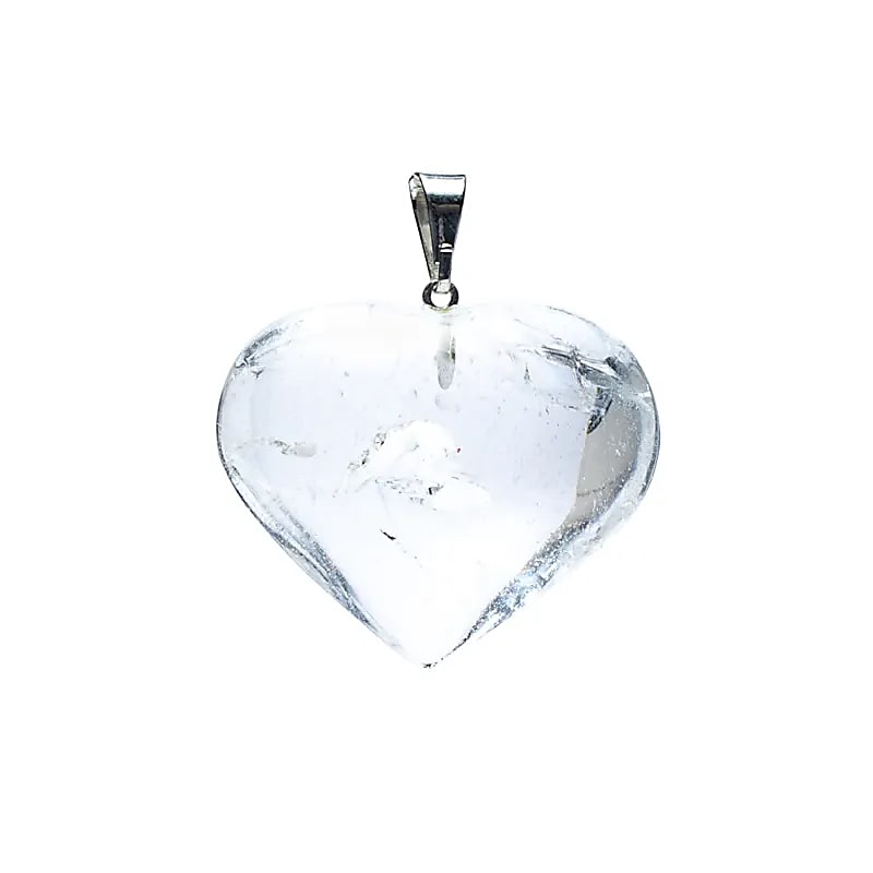 Colgante de cristal de roca en forma de corazón
