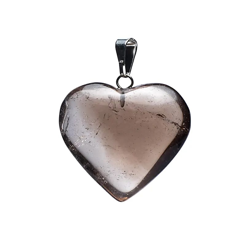 Colgante de cuarzo ahumado en forma de corazón