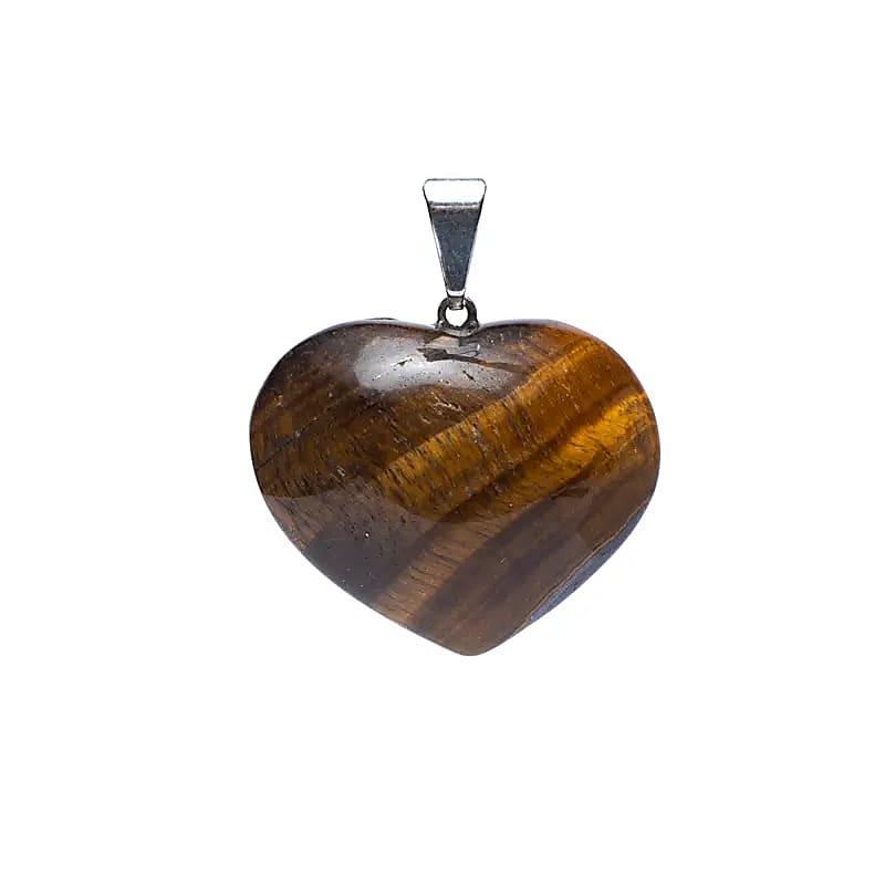 Colgante de ojo de tigre en forma de corazón