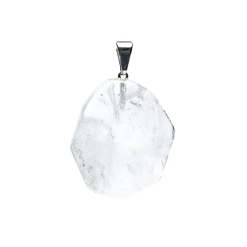 Pendentif pierre gemme cristal de roche forme fantaisie