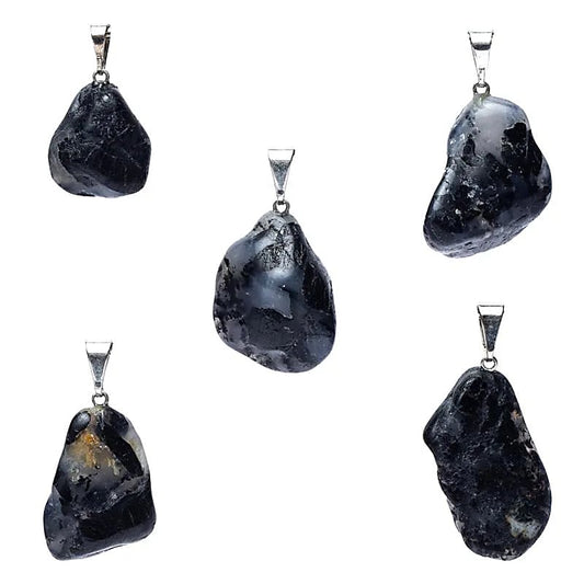Pendentif en pierre précieuse de quartz tourmaline percée