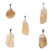 Natural citrine gemstone pendant pin drilled
