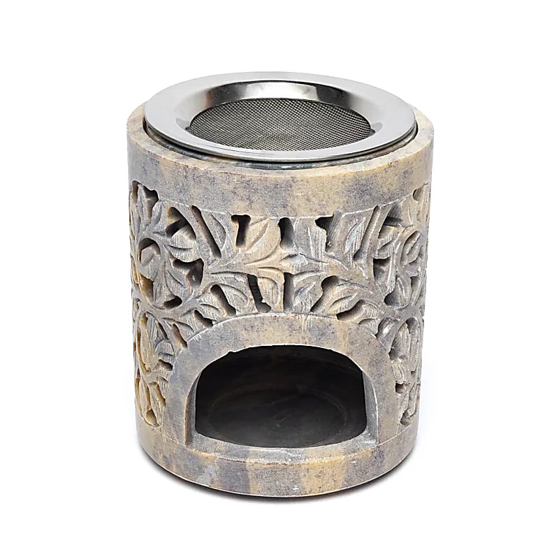 Incense and oil burner light soapstone
