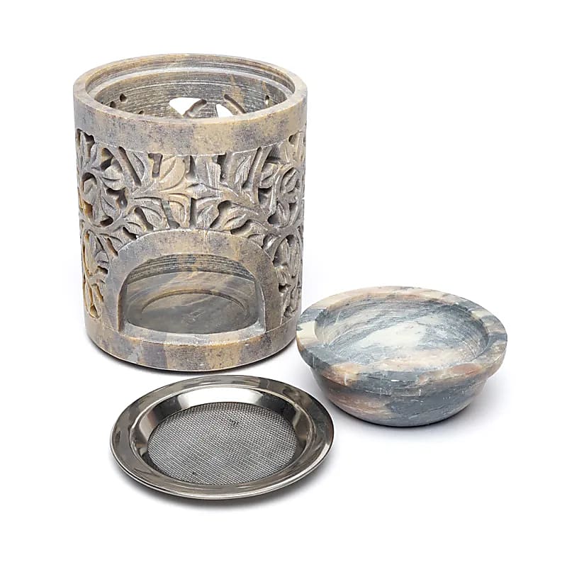 Incense and oil burner light soapstone