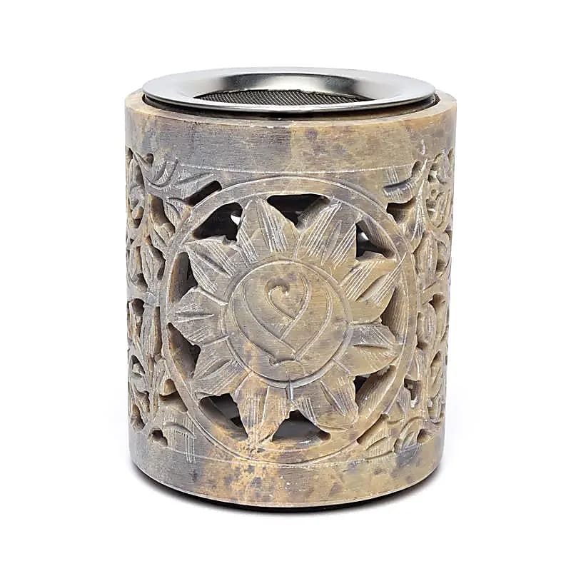 Incense and oil burner light soapstone