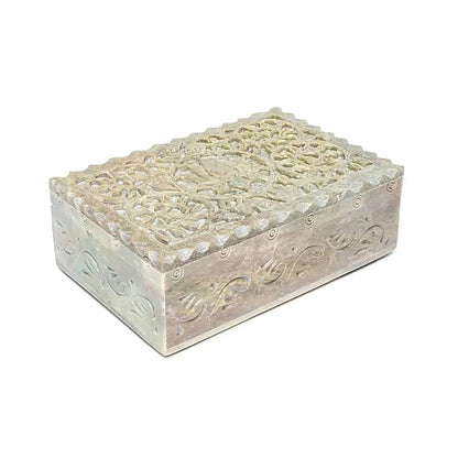 Tarot or jewellery box Lotus soapstone thumb