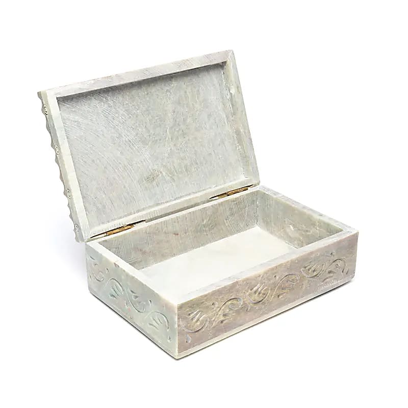 Tarot or jewellery box Lotus soapstone