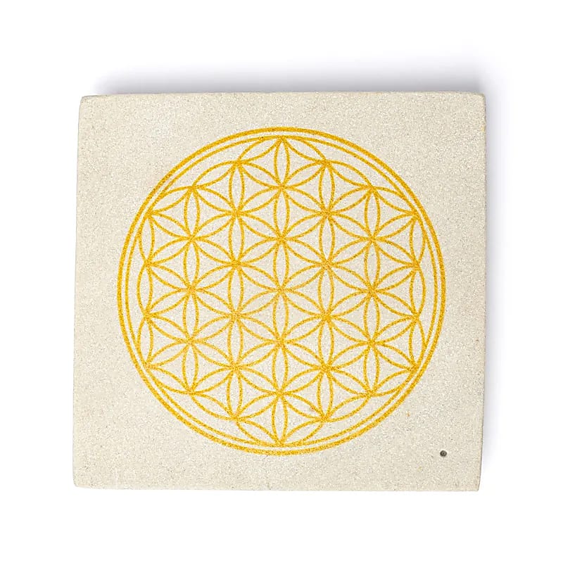 Incense burner Flower of Life sandstone