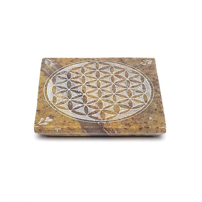 Incense burner Flower of Life soapstone thumb