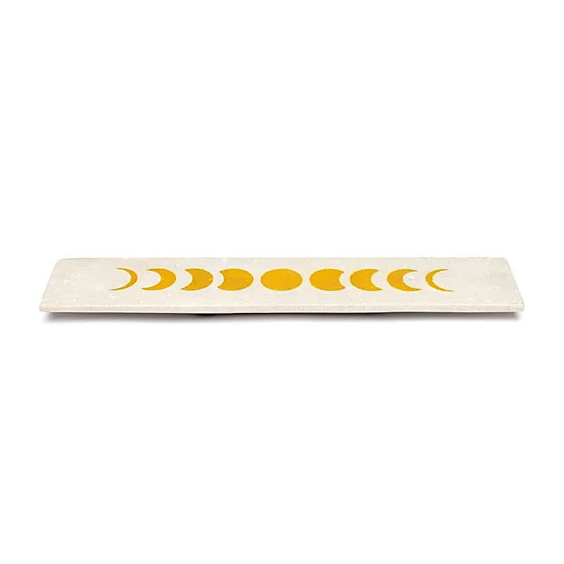 Porta incienso fases lunares arenisca alargado