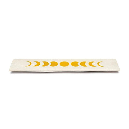 Incense holder moon phases sandstone elongated