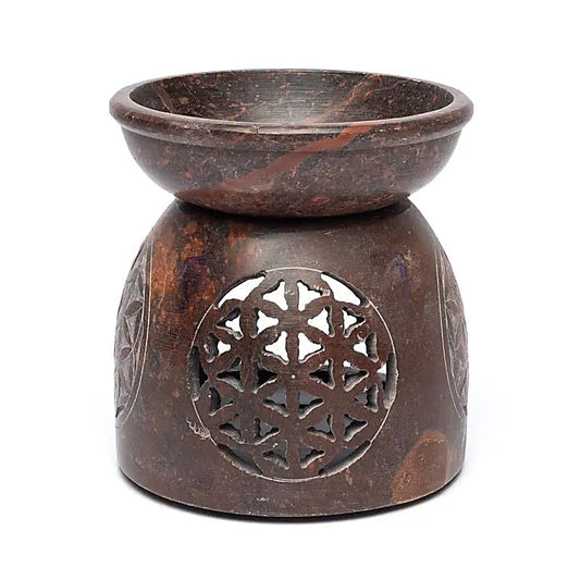 Quemador de aceite Flor de la Vida esteatita