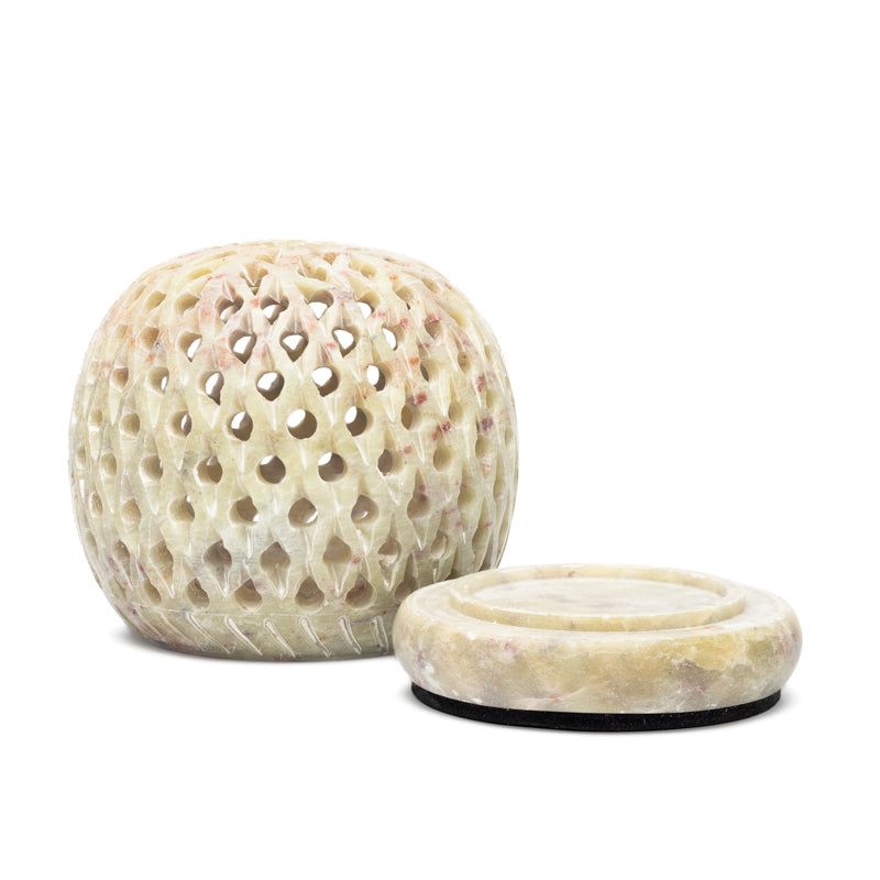 Buy Round soapstone candle holder dots