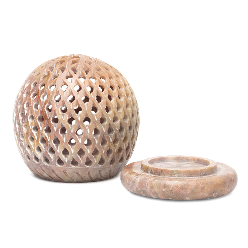 Buy Round soapstone candle holder dots