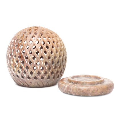 Buy Round soapstone candle holder dots thumb