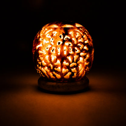 Round soapstone candle holder flower wholesale thumb