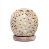 Round soapstone candle holder flower