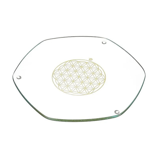 Energyplate with Flower-Of-Life in gold small