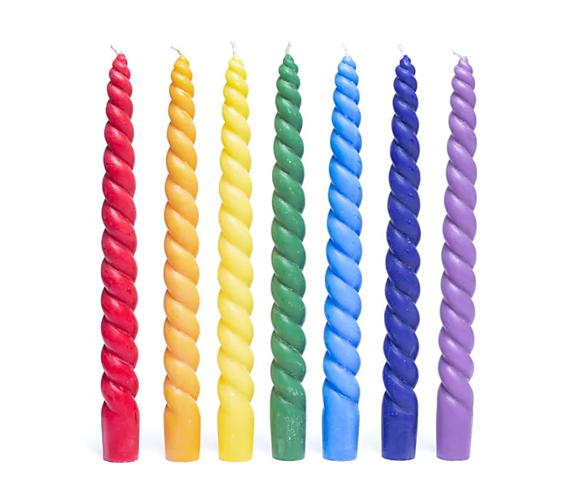 Candele da tavola attorcigliate Set 7 Chakra non profumate
