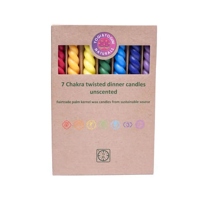 Candele da tavola attorcigliate Set 7 Chakra non profumate all’ingrosso thumb