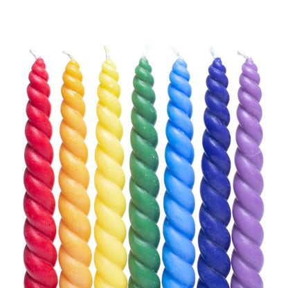 Acquistare Candele da tavola attorcigliate Set 7 Chakra non profumate thumb