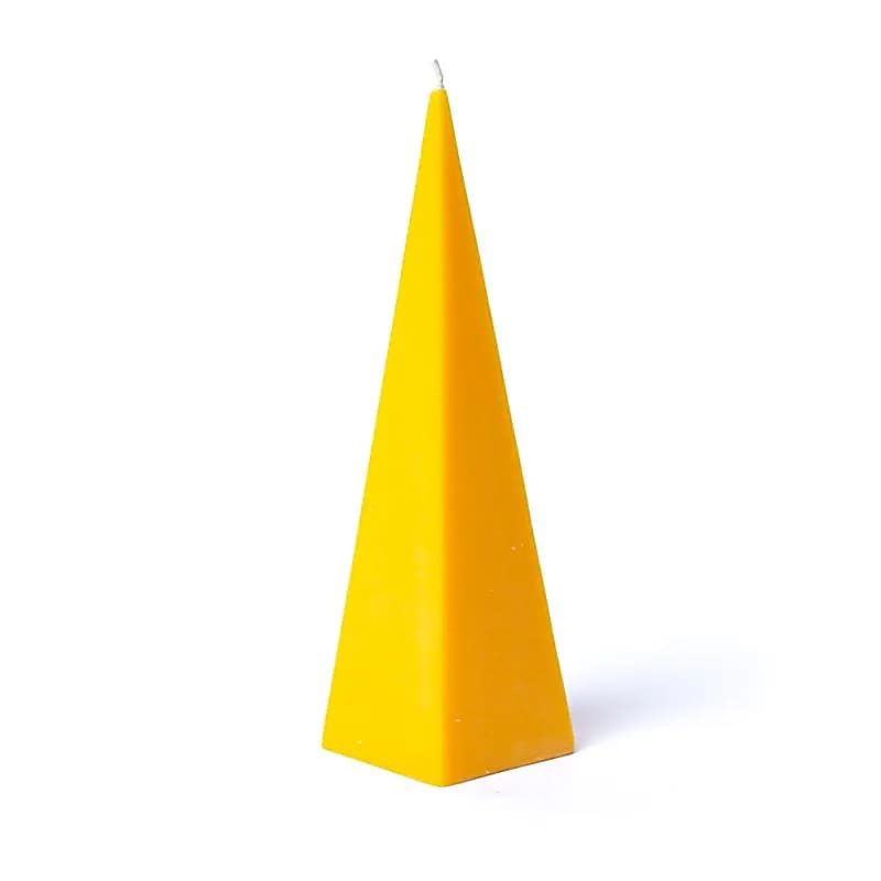 Bougie pyramide jaune inodore