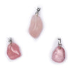 Rose quartz gemstone pendant pin drilled