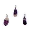 Chevron amethyst gemstone pendant pin drilled