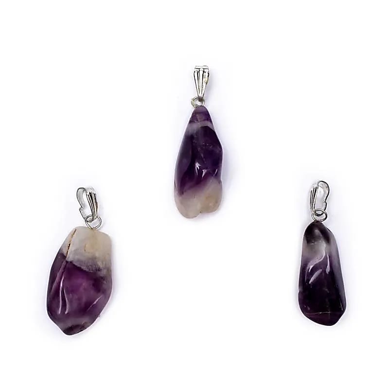 Chevron Amethyst Edelstein Anhänger Öse eingesteckt
