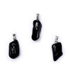 Black tourmaline gemstone pendant pin drilled