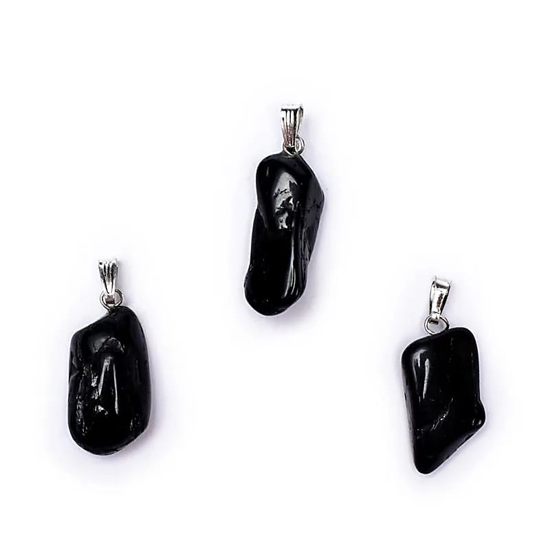 Broche pendentif Tourmaline noire percée